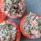 Stuffed tomatoes with black lentils, vegan mayonnaise and a hint of sea flavor